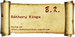 Báthory Kinga névjegykártya